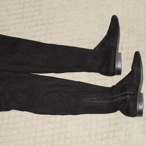 Gianni Bini Size 7.5M Black Knee High Faux Suede Fabric Boots
